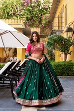 Signature Silk Satin Lehenga Choli With Embroidered Dupatta Luxury Wear