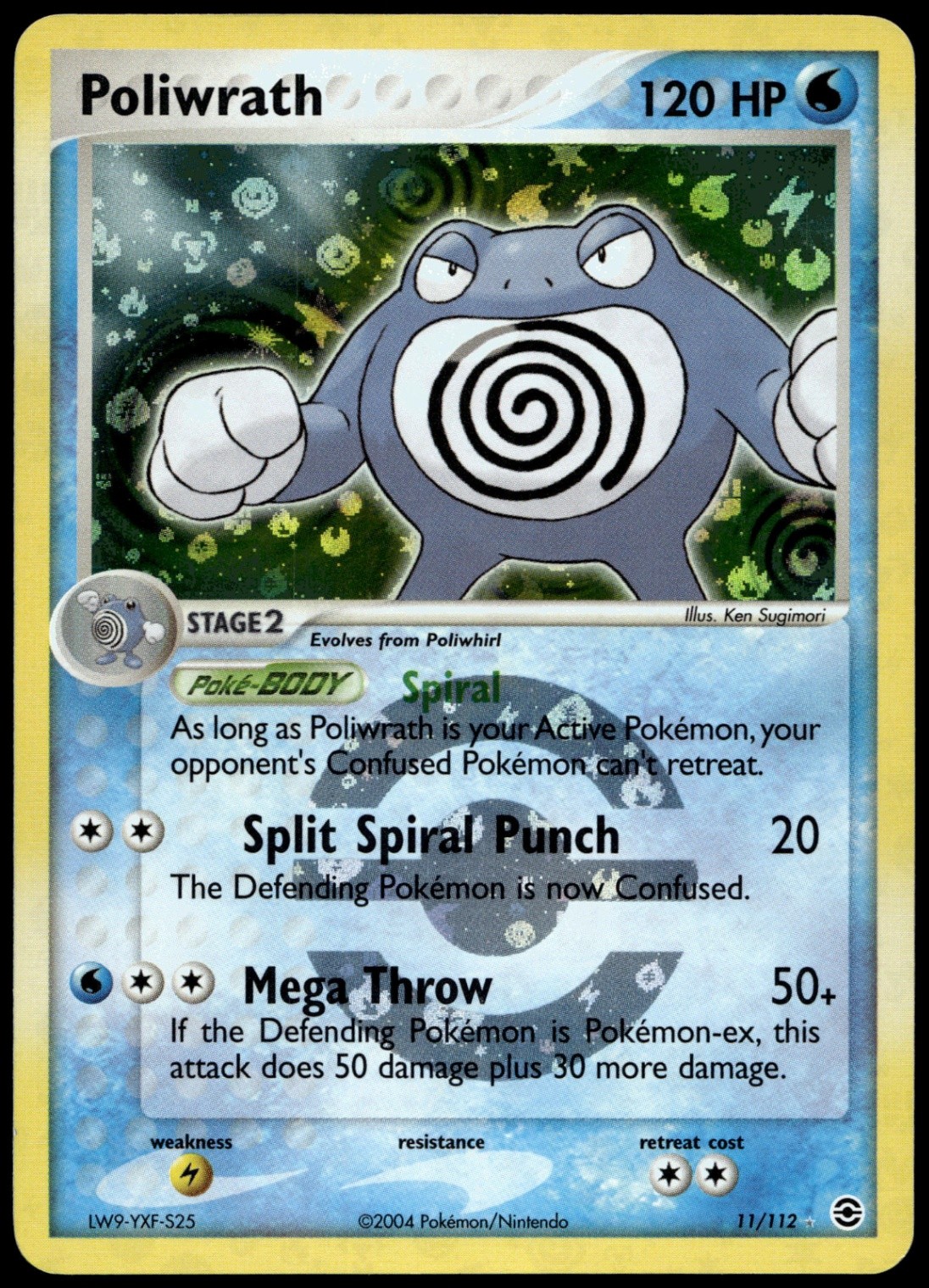 Poliwrath Holo Rare FireRed & LeafGreen 11/112 NM