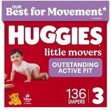 Huggies Little Movers Diapers Size 3 136 Count