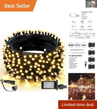 Waterproof 200 LED Christmas String Lights - 66FT Festive Decor with 8 Modes