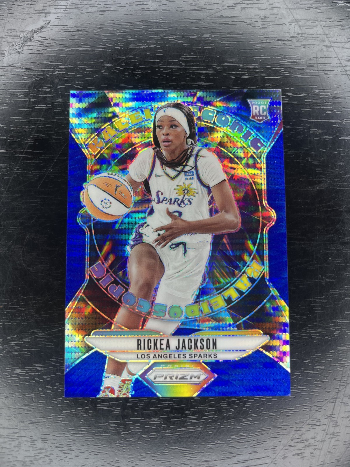 2024 Panini Prizm WNBA #12 Kaleidoscopic Rickea Jackson Blue Pulsar /199 RC
