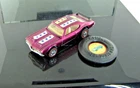 Olds 442 Magenta original wing & Stickers w/button too!   Hot Wheels REDLINE