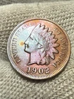 1902 Indian Head Cent Penny, Lustrous Gem AU++ Gem Toned Nice Color WOW