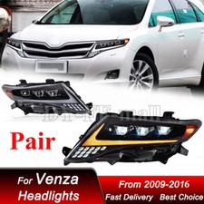 2x Per Toyota Venza 2009-2016 Faro Proiettore LED DRL Nero LH+RH