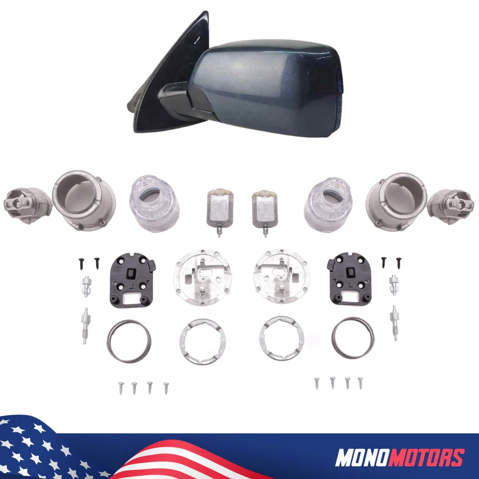 Folding Side Square Mirror Repair Kit Motor Full Set For BMW X5 E53 Freelander 1 - Image 2 of 4