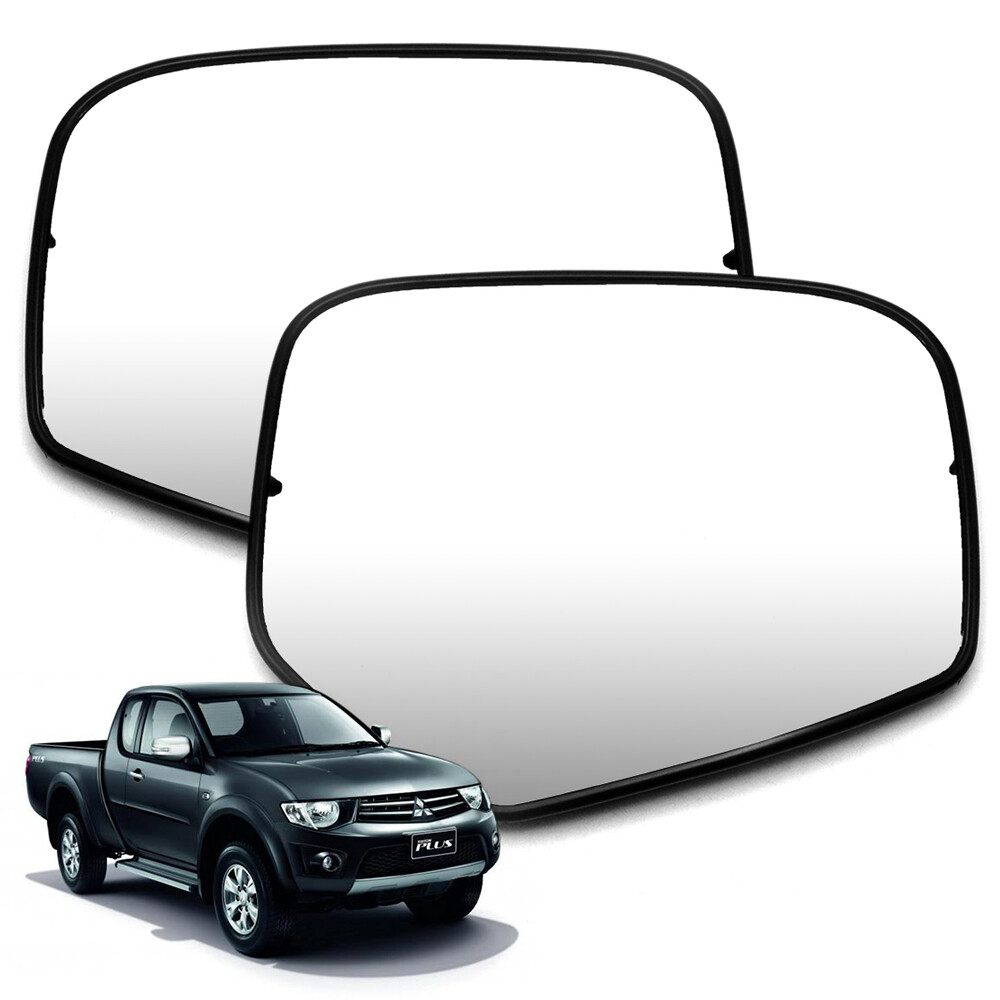 Pair Side Door Mirror Glass Lens For Mitsubishi L200 Triton Plus
