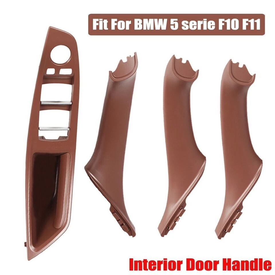 Red Brown Inner Door Panel Handle Pull Trim Cover Set for BMW 5 Series F10 F11 Foto 4 de 4