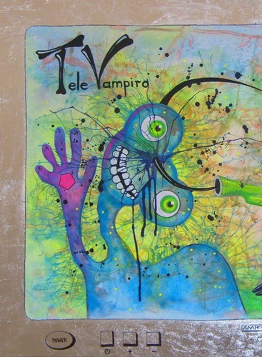 contemporary art painting pop comix cartoon modern psychedelic home decor aliens - Picture 2 of 24