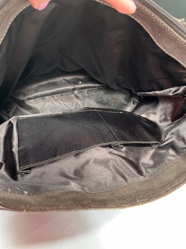 The Sak SKU 464 Brown Suede Leather Quilted Satchel Bag - Picture 10 of 14