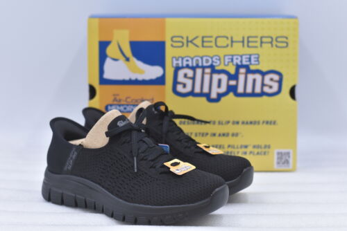 Women's SKECHERS Graceful First Blush Hands Free Slip-Ins Shoe, Black, 7.5 WIDE