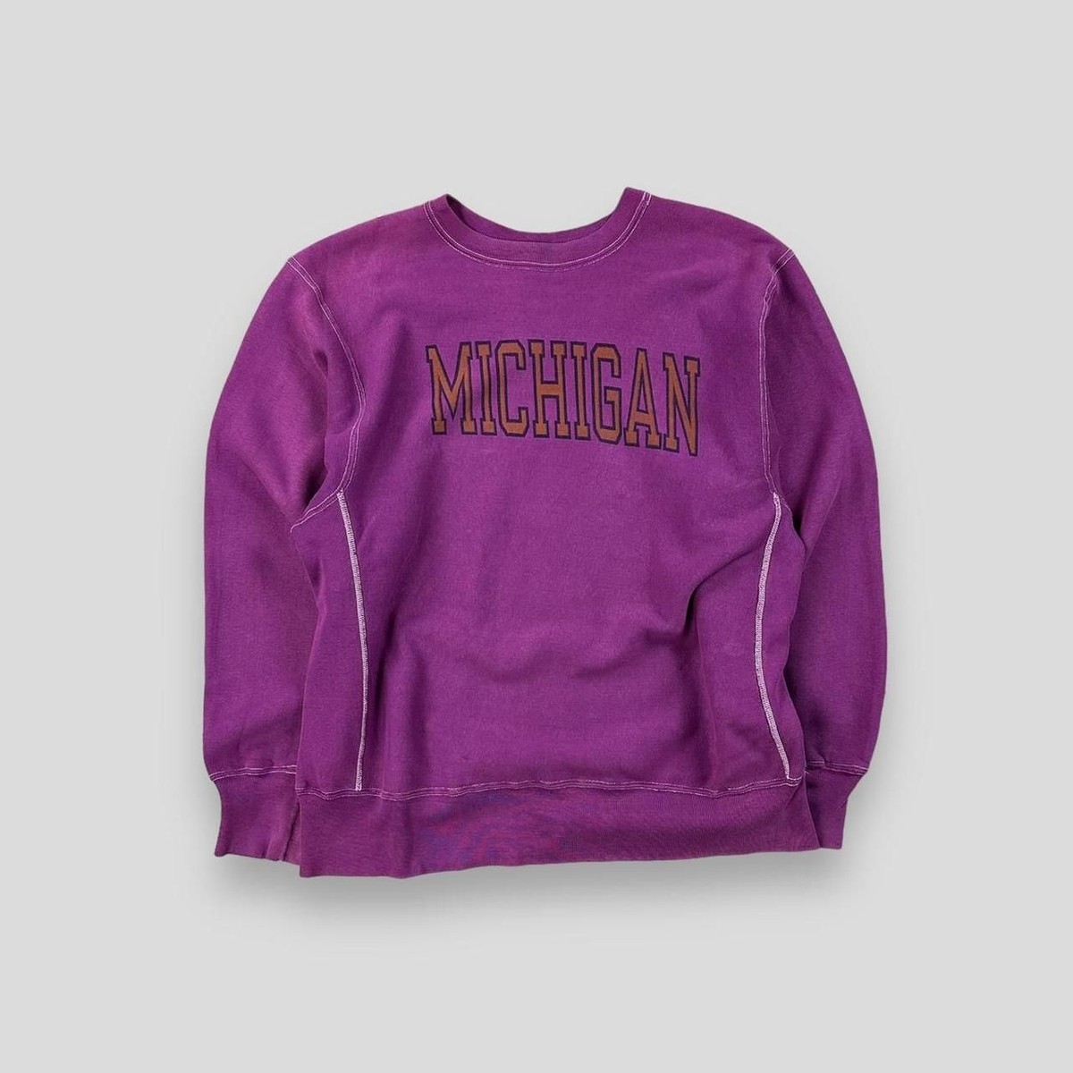 80s Champion MICHIGAN RW スウェット M グレー 80s Champion MICHIGAN