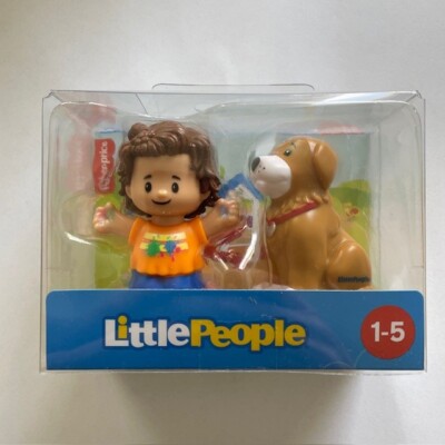 Fisher Price Little People Figuren Mädchen mit Hund Mattel Kinder Spielzueg Neu