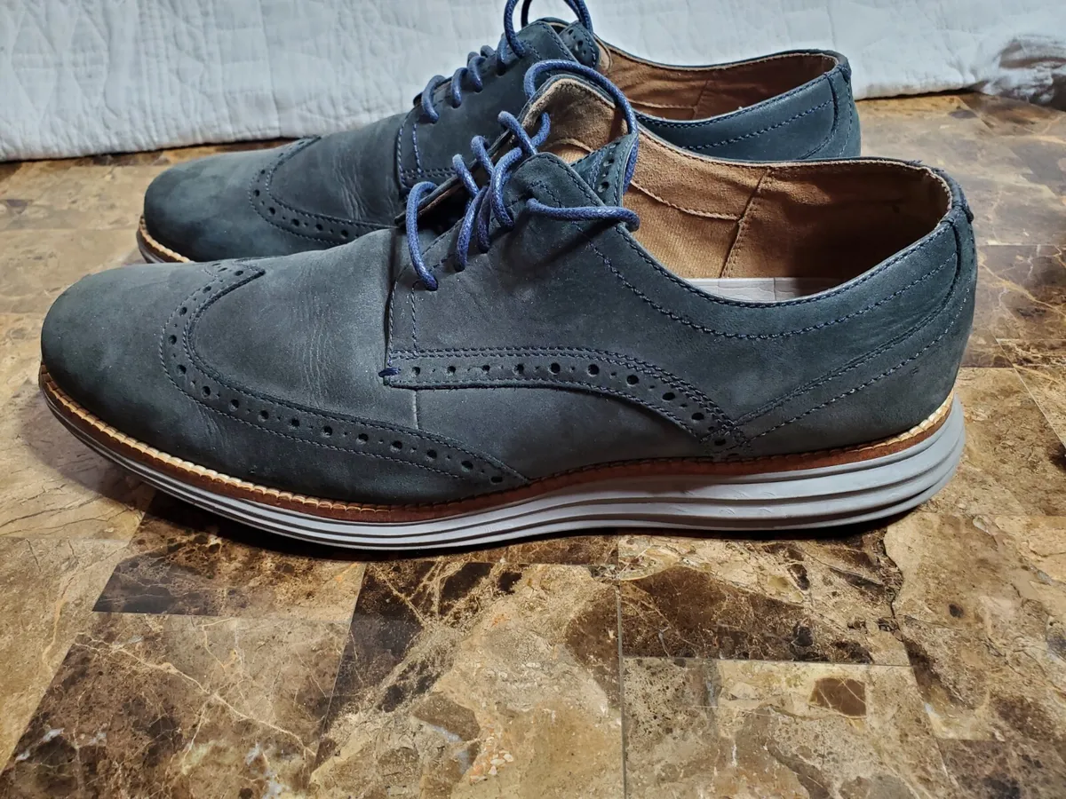 Cole Haan Shoes Men's Size 9.5M Original Grand Wingtip Suede Lace Oxford  C26473