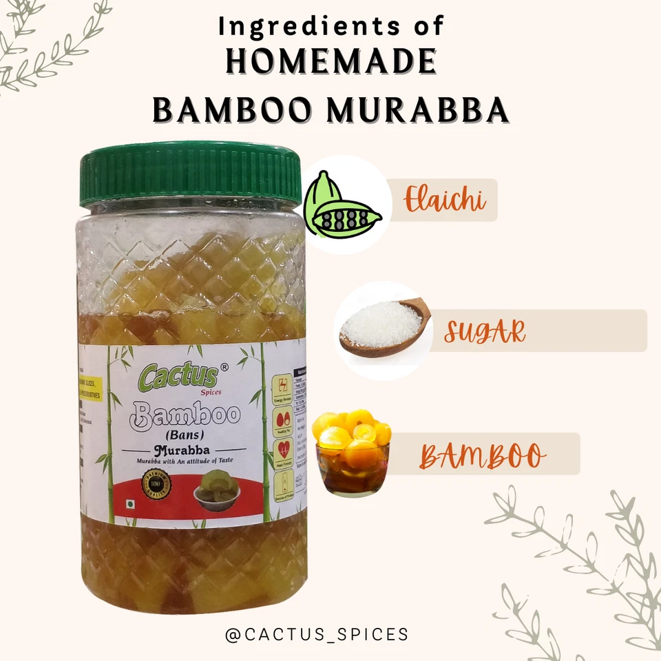 CACTUS SPICES Murabba de bambu caseiro | MARMELADA DE BAMBU | Preservar | 800g - Imagem 3 de 4