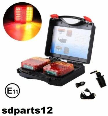 AUTONET Feux Arrière LED de Remorque Sans Fil Wireless Autonome Fixation Magnétique E11