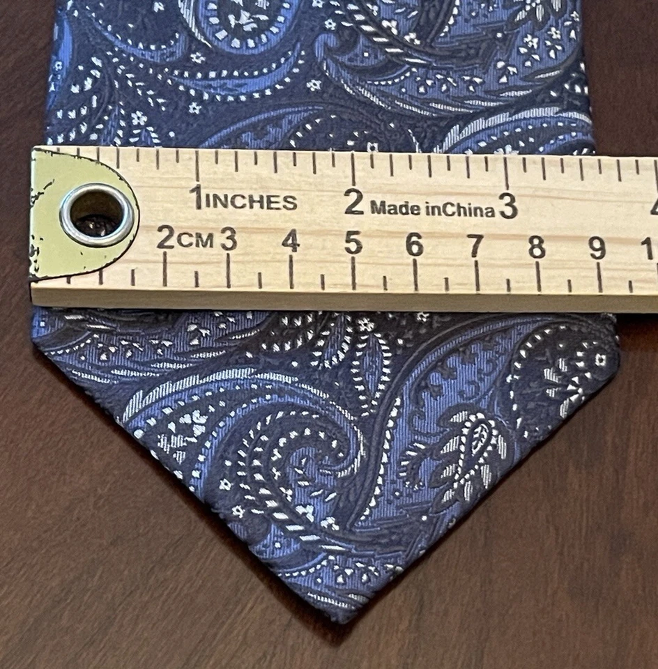 Corbata para el cuello Club Room By Charter Room azul 100 % seda para hombre hecha en China Foto 4 de 4