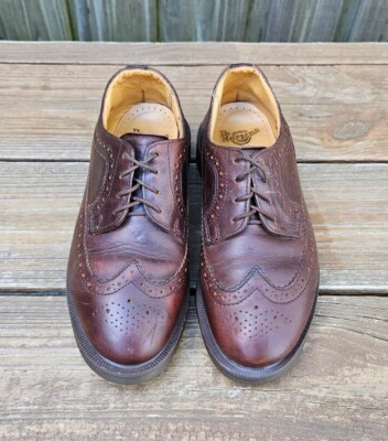 Vintage Dr Martens MADE IN ENGLAND 3989 Brogue Wingtip Shoes Brown