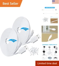 20ft USB Power Extension Cable Set for Wireless Cameras – Flat & Convenient