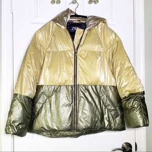 zara block color puffer jacket