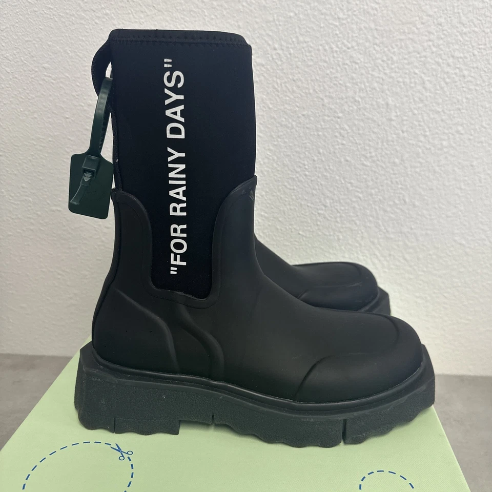 Botas de lluvia Off-White For Rainy Days negras para mujer EU 39/US 9 usadas con Foto 3 de 4