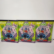 (3) Stitch Lilo & Stitch Large 6 Sheet Sticker Book with over 500 Stickers Lot