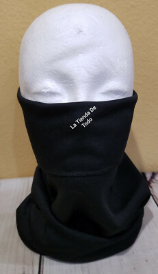 2 NECK GAITER FACE COVERING BANDANAS SOLID BLACK & GREY 1 SIZE FITS ...