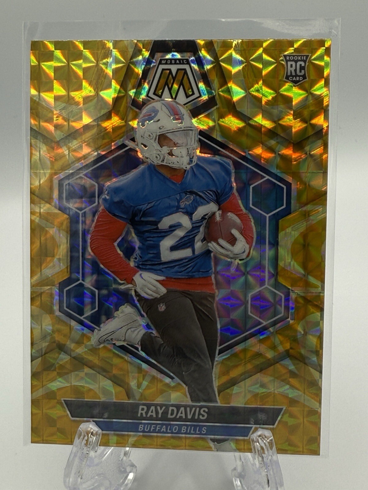 2024 Panini Mosaic - Rookies Reactive Yellow Mosaic Prizm #387 Ray Davis (RC)