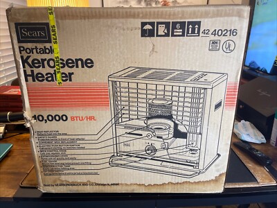 Rare Vintage Sears Portable Kerosene Heater 10,000BTU/
