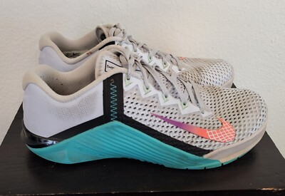 Nike Metcon 6 Womens Size 8 Grey / Flash Crimson Training Shoes AT3160-020  | eBay