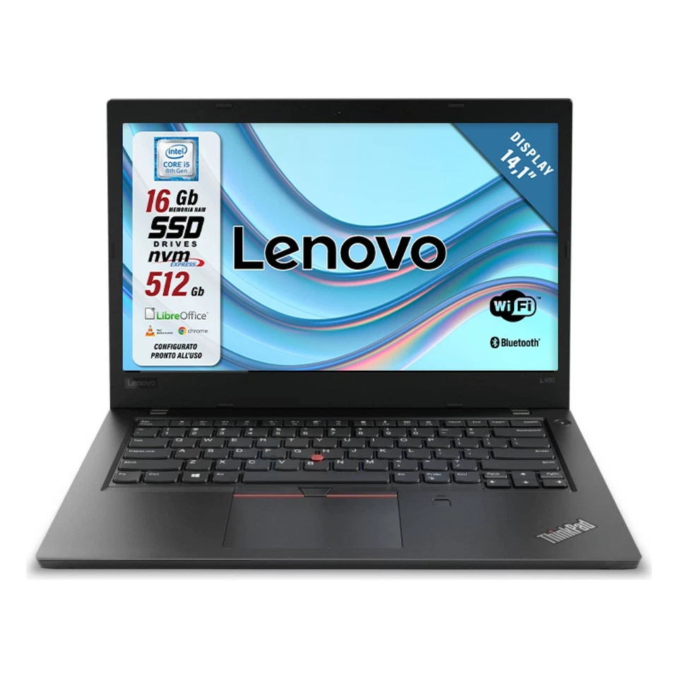 Notebook Pc Portatile Lenovo T480 14" I5-8250u 16Gb 512Gb W10 Pro Ricondizionato