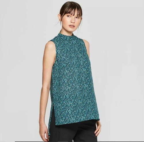 Decollage - Swirl Print Blouse - Turquoise - MC18022S