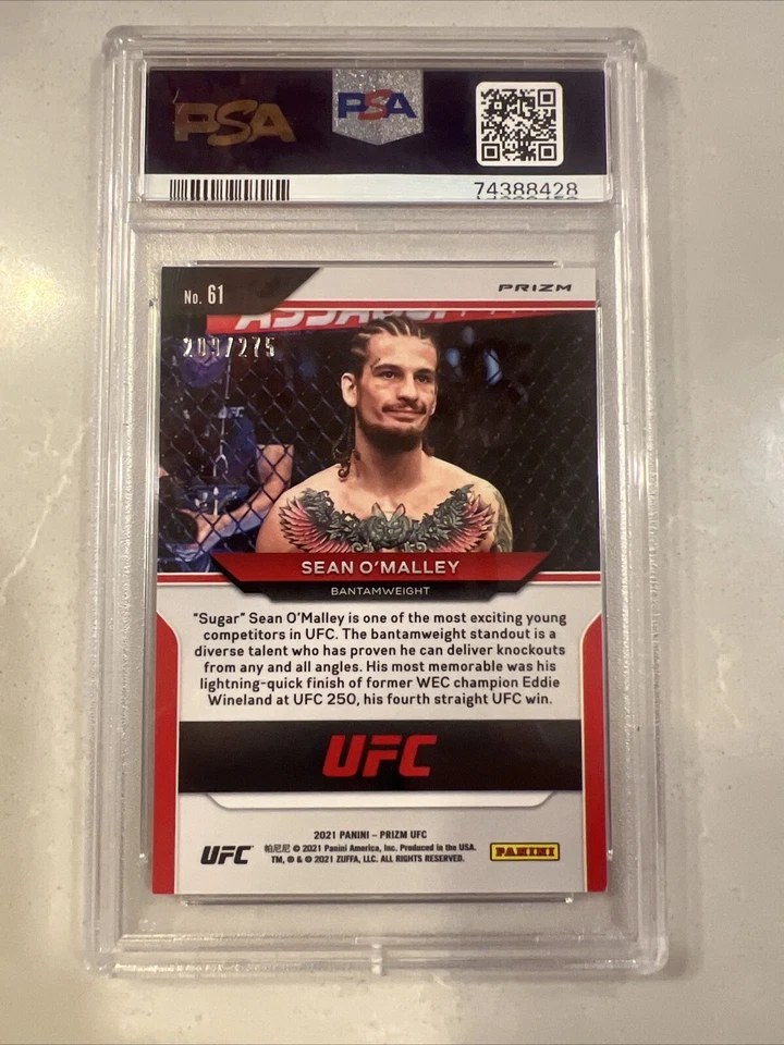 Sean O’Malley Firmado 2021 Panini Prizm Rojo/275 IP Automático PSA/DNA UFC Psa Auto 10 Foto 2 de 2