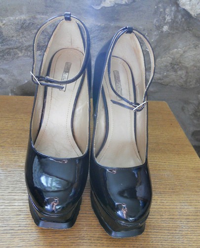 Michael Antonio Black / White Patent Platform Heels - Size 5 Rock / Punk / Steam - Picture 2 of 7