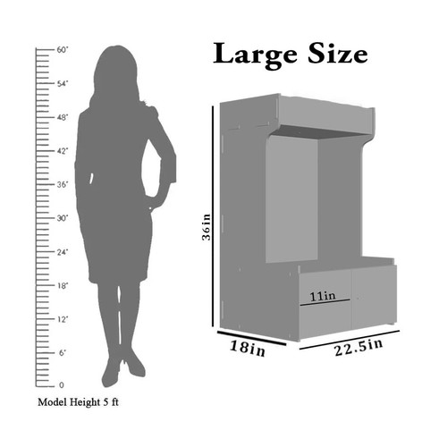 Divine Wooden Floor Temple with Spacious Shelf inbuilt Focus Light Brown - Bild 5 von 6