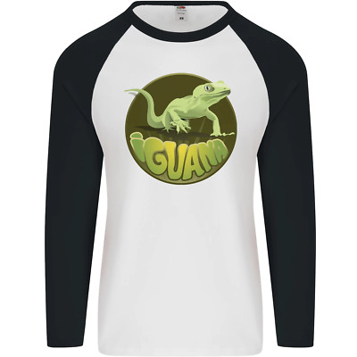 An Iguana Lizard Herren L/S Baseball T-Shirt