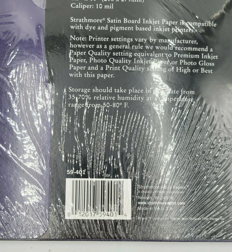 Strathmore - Satin Board Inkjet Paper 20-Sheets 8.5" x 11" - 59-401 New - Image 3 of 4