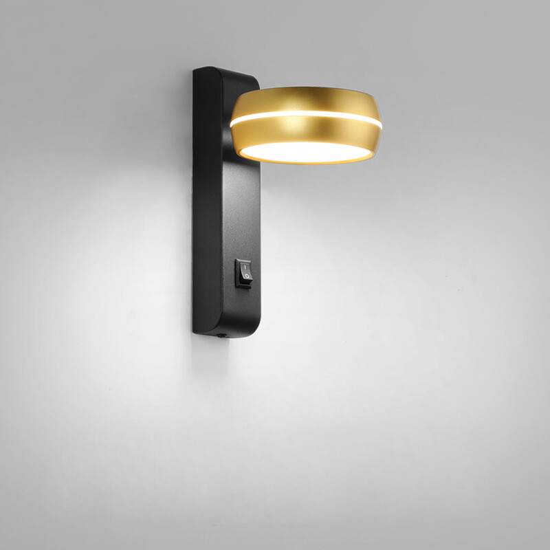 6W LED Wall Mounted Reading Light Fixture Bedside Lamp On/Off Switch ...