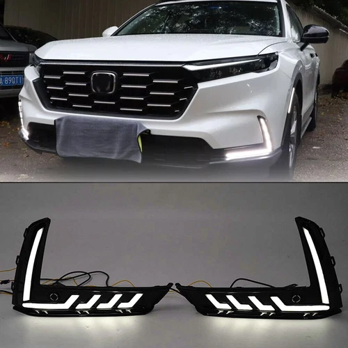 Fit 2023-2025 Honda CRV CR-V Pair LED Turn Signal DRL Fog Lights W/Sensor Hole - Picture 5 of 10