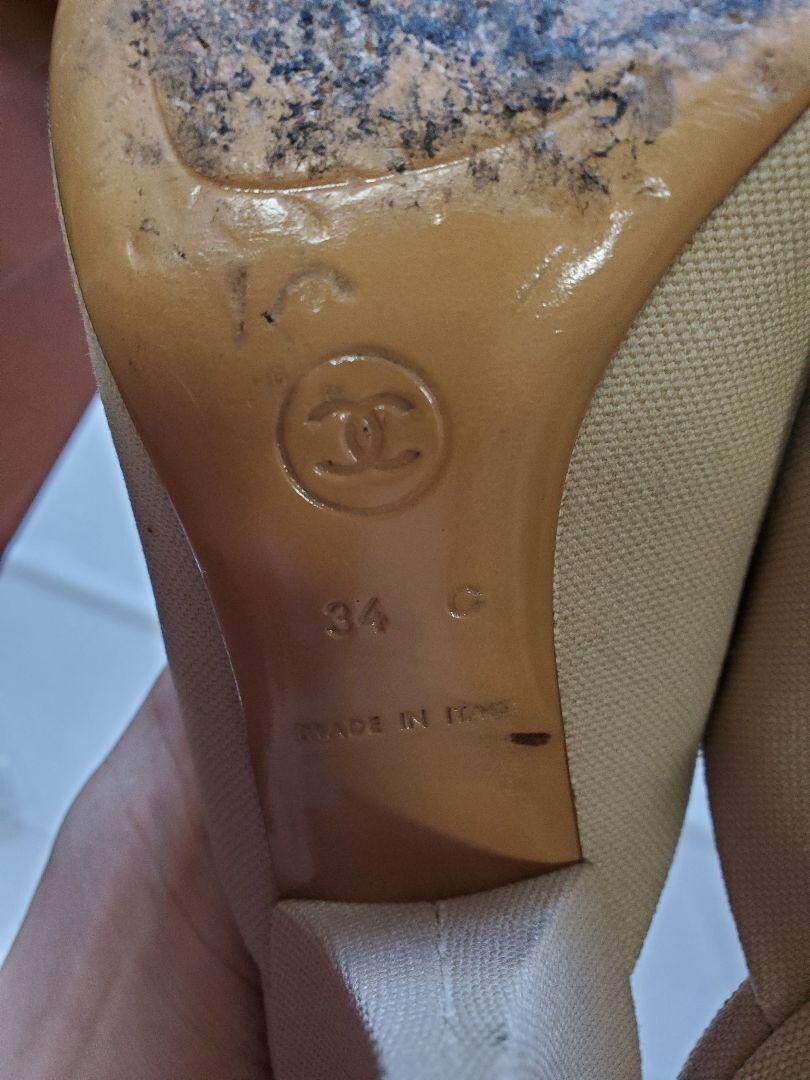CHANEL COCO MARK Sandals Mules Pumps Shoes Women Size EU 34