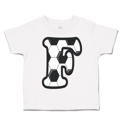 Toddler T-Shirt Soccer F Letter Alphabet Euro Cup Boy & Girl Clothes Cotton