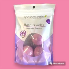 NIB Spa Naturals Luxury Collection Bath Bombs Lavender Dreams 3 Ct. Per Bag