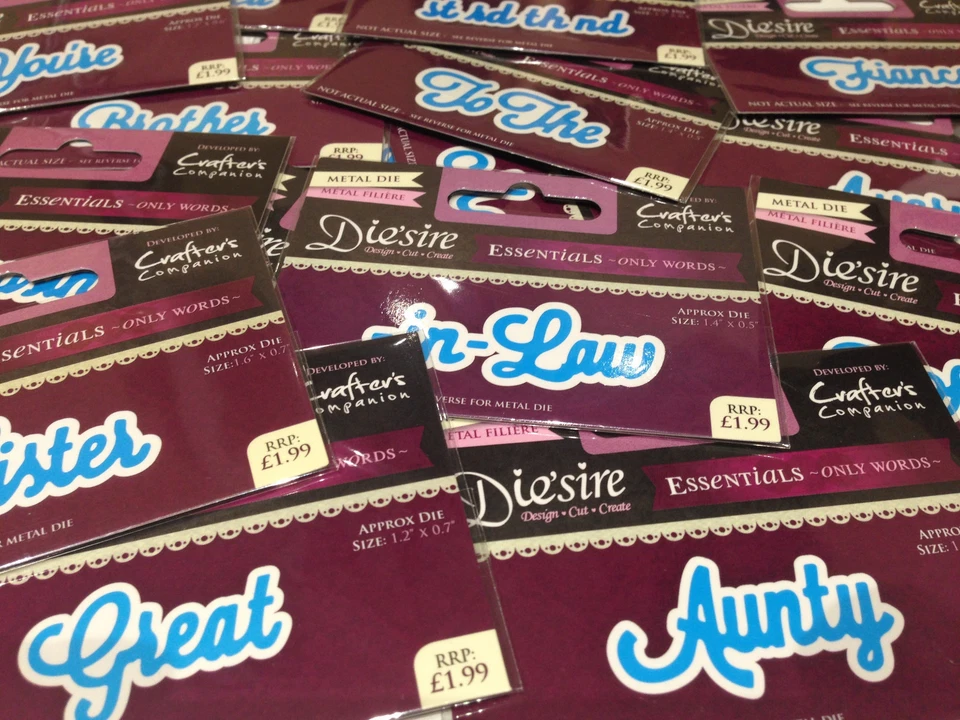 CRAFTERS COMPANION Die'sire ONLY WORDS Dies Diesire FAMILY RELATIVE & SENTIMENTS