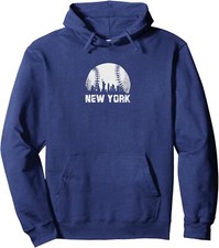 New York City Baseball Skyline Design Sport Theme Unisex Hooded Sweatshirt