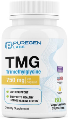 Purege Labs TMG 750 mg    Trimethylglycine Supplement 60 Capsules 1 pk