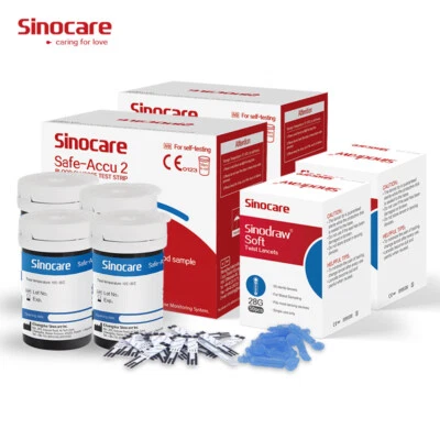 100 strisce reattive per la glicemia per Sinocare Safe-ACCU2 senza misuratore