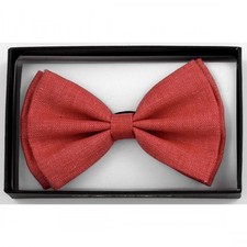 Unisex Men Dapper Prom Adjustable Bow Tie Hemp Cotton Black Brown Red BOT46