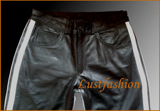 NOWE Spodnie skórzane W38 /L32 NOWE Police Pants 54 czarne szare leather pants 38