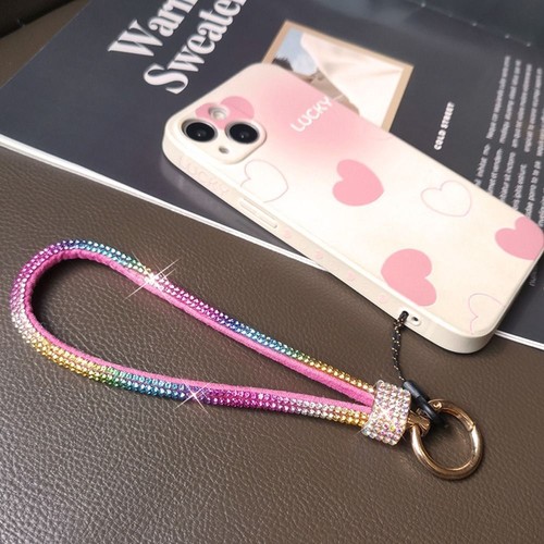 Bright Rhinestone Phone Lanyard Bling Bling Wrist Straps Phone Accessories - Photo 7 sur 22