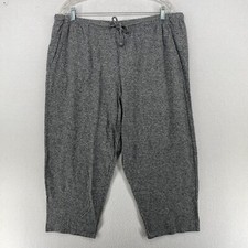 EILEEN FISHER Pants L Hemp Organic Cotton Jersey Melange Slouch Cropped Gray