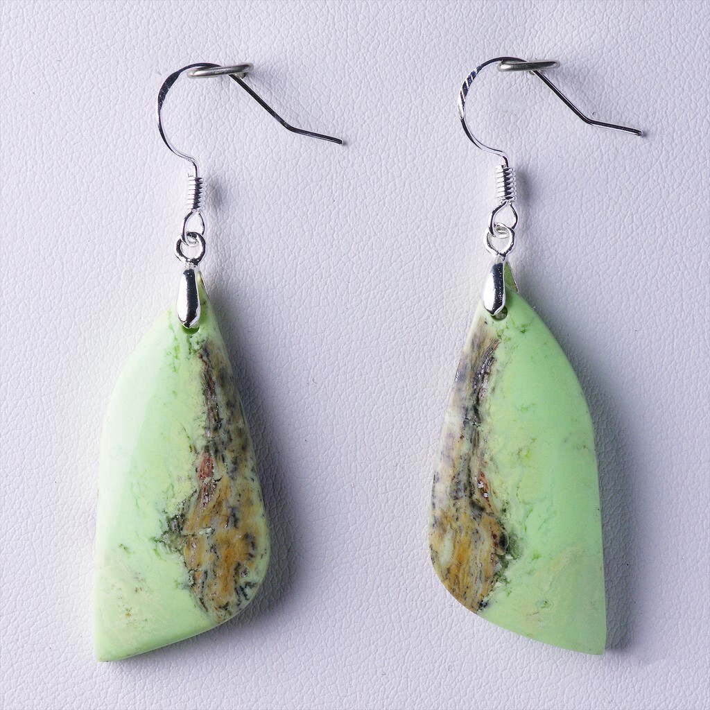 Boucles d'oreilles d'exception en chrysoprase citron de 50 carats